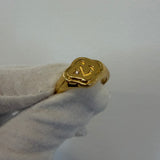 IMPERFECT: Shining Heart Signet Ring Size 9 Gold