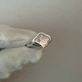 IMPERFECT: Shining Heart Signet Ring Size 8 Silver